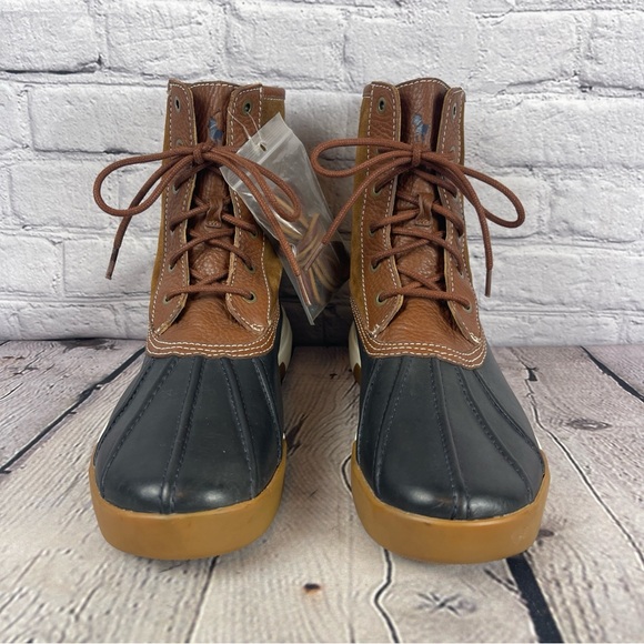 Polo Ralph Lauren Duck Boots Rain‎ Hunting Hiking  Mens 10 D Brown Suede Leather - Picture 1 of 10